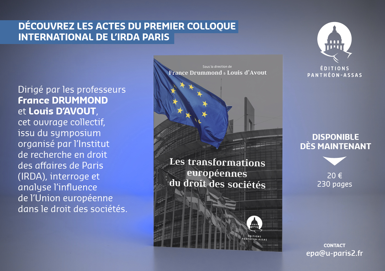 Flyer de l'ouvrage Les transformations européennes du droit des sociétés